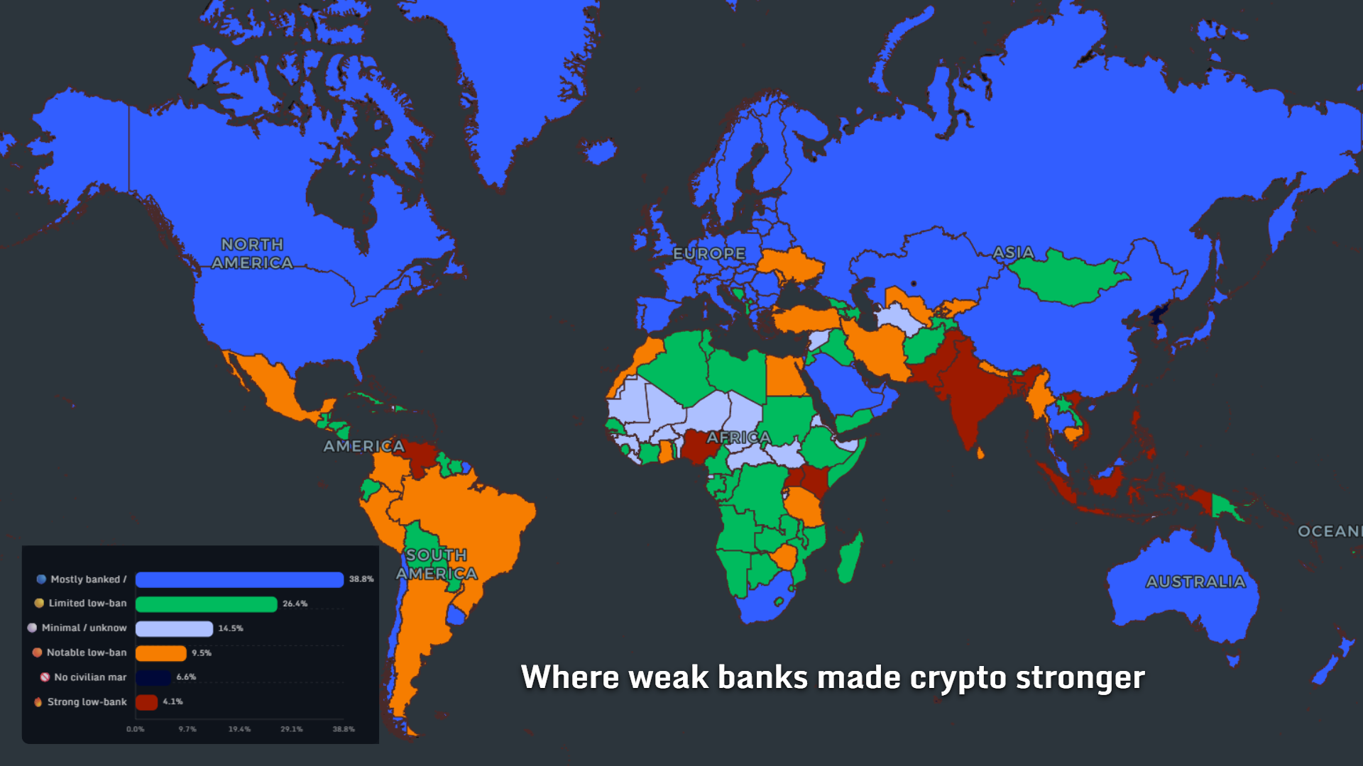 Map showing where weak banks made crypto stronger in 2026