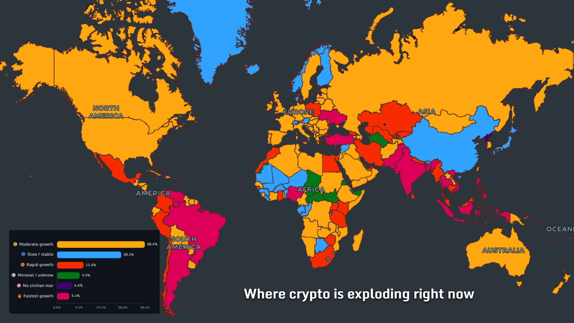 Map showing where crypto is exploding right now in 2026