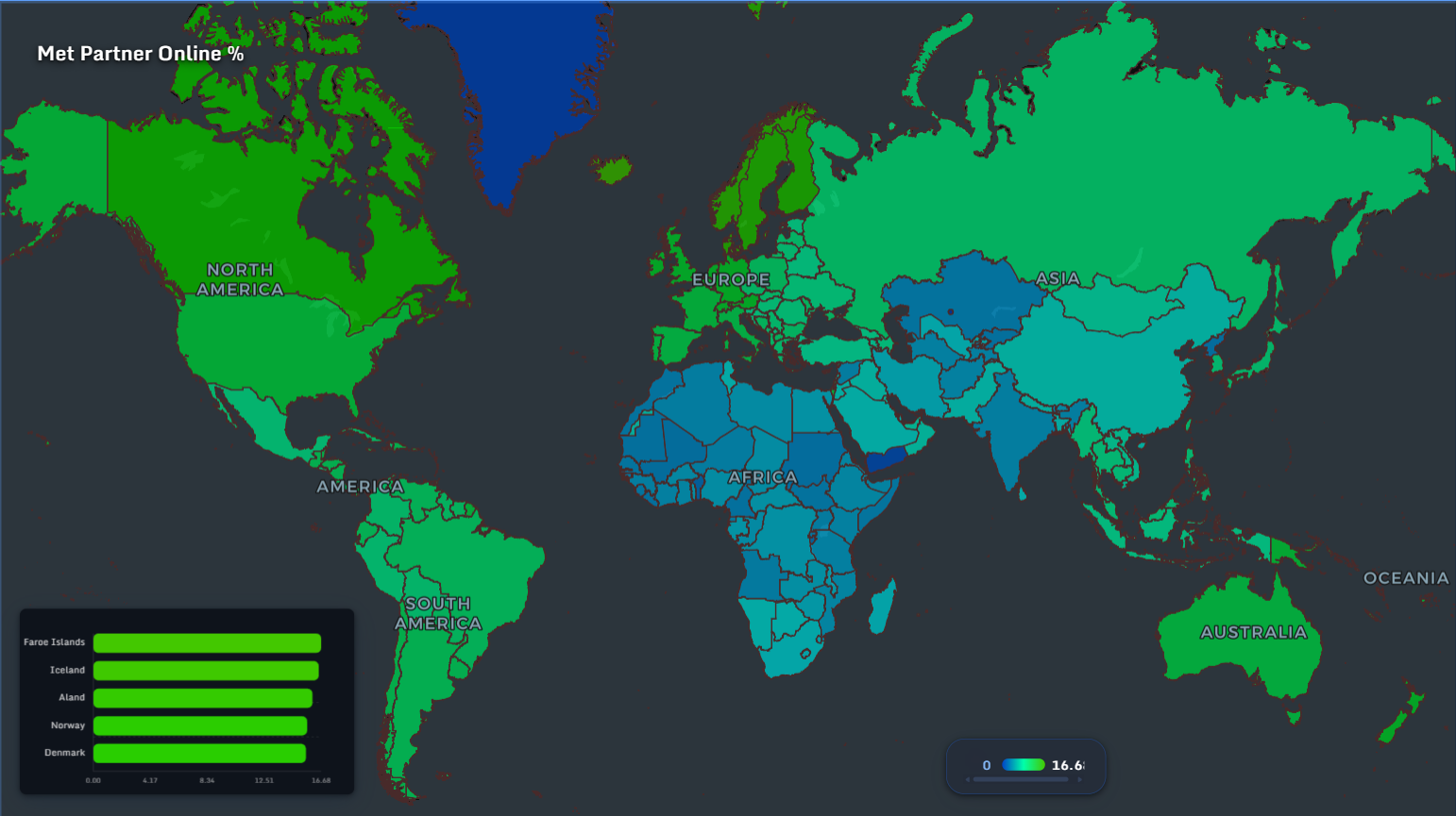 Met partner online percentage world map
