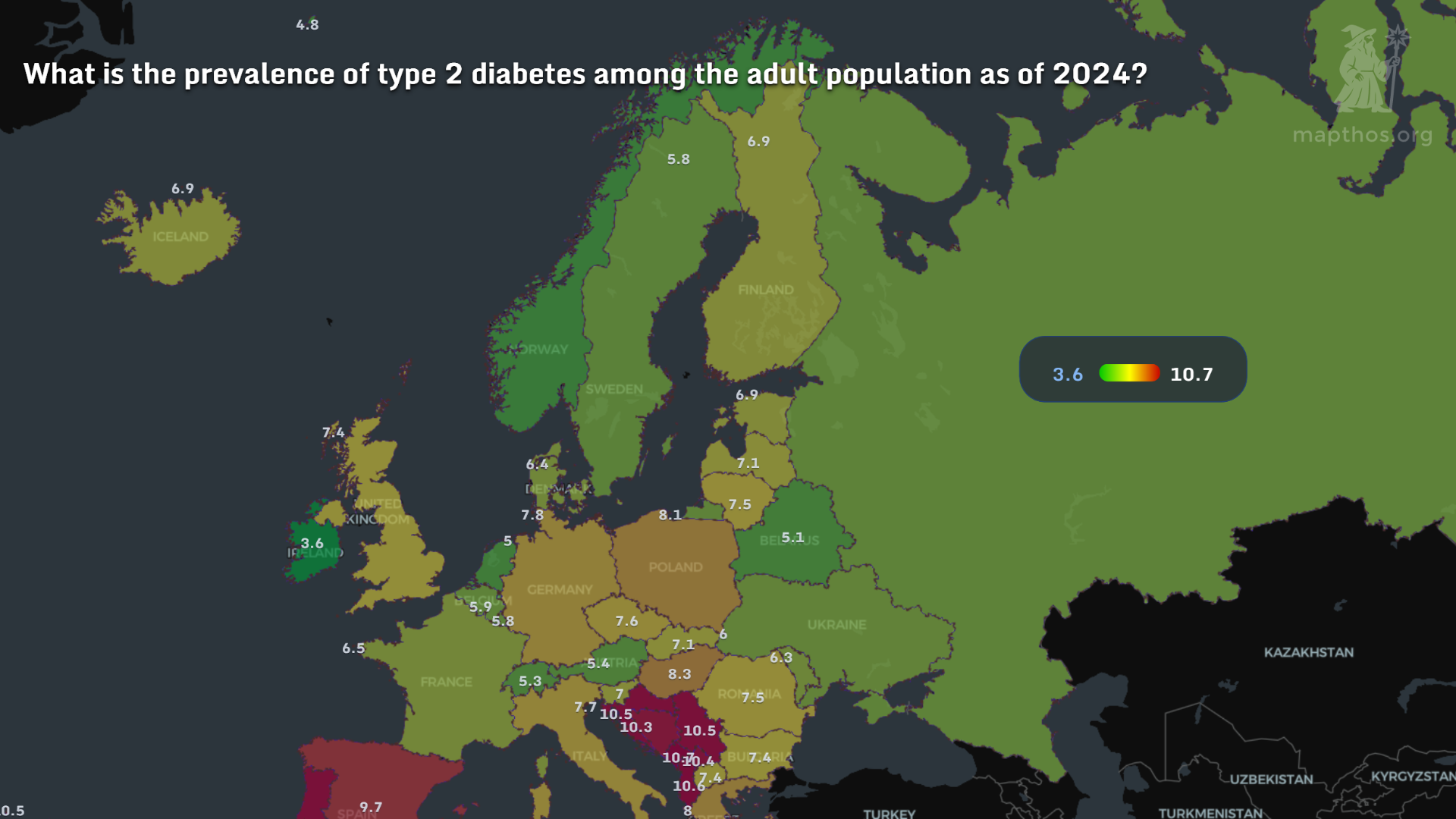 Global diabetes prevalence map 2025