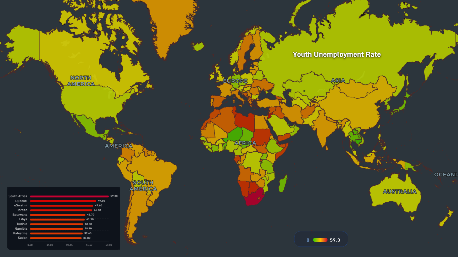 Youth unemployment rate map 2026