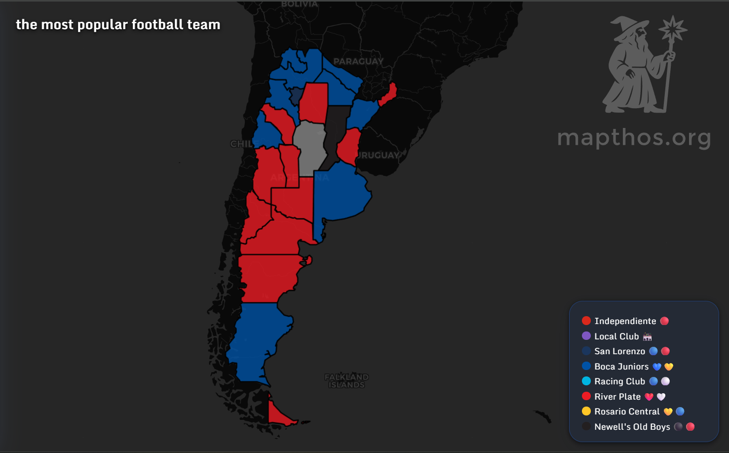 Argentina football fandom map 2025