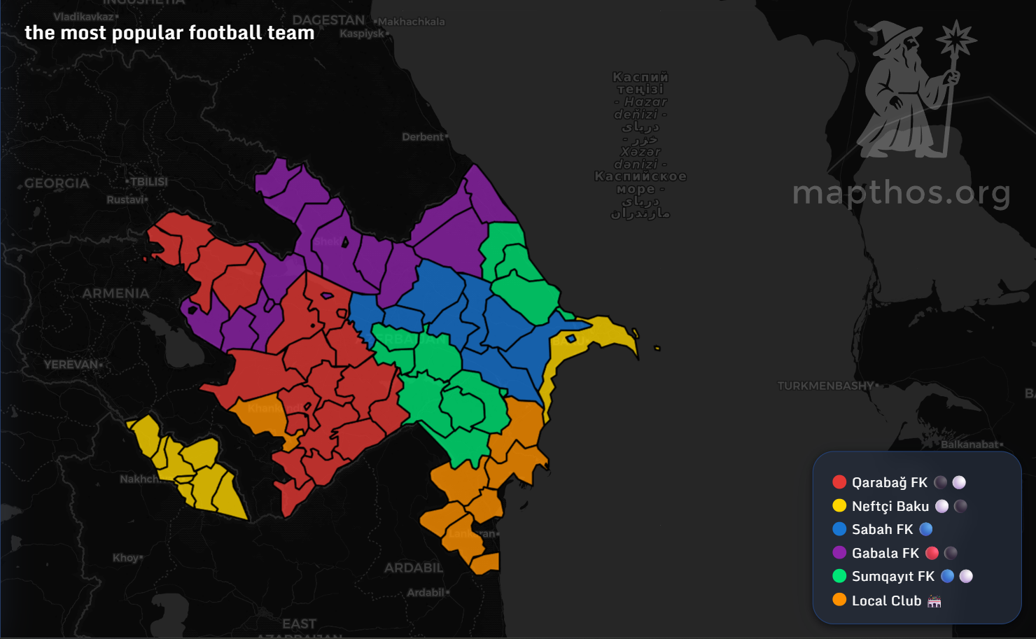 Azerbaijan football fandom map 2025
