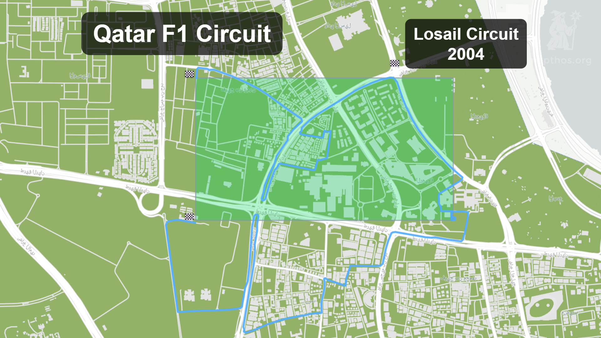 Qatar F1 circuit map — Losail