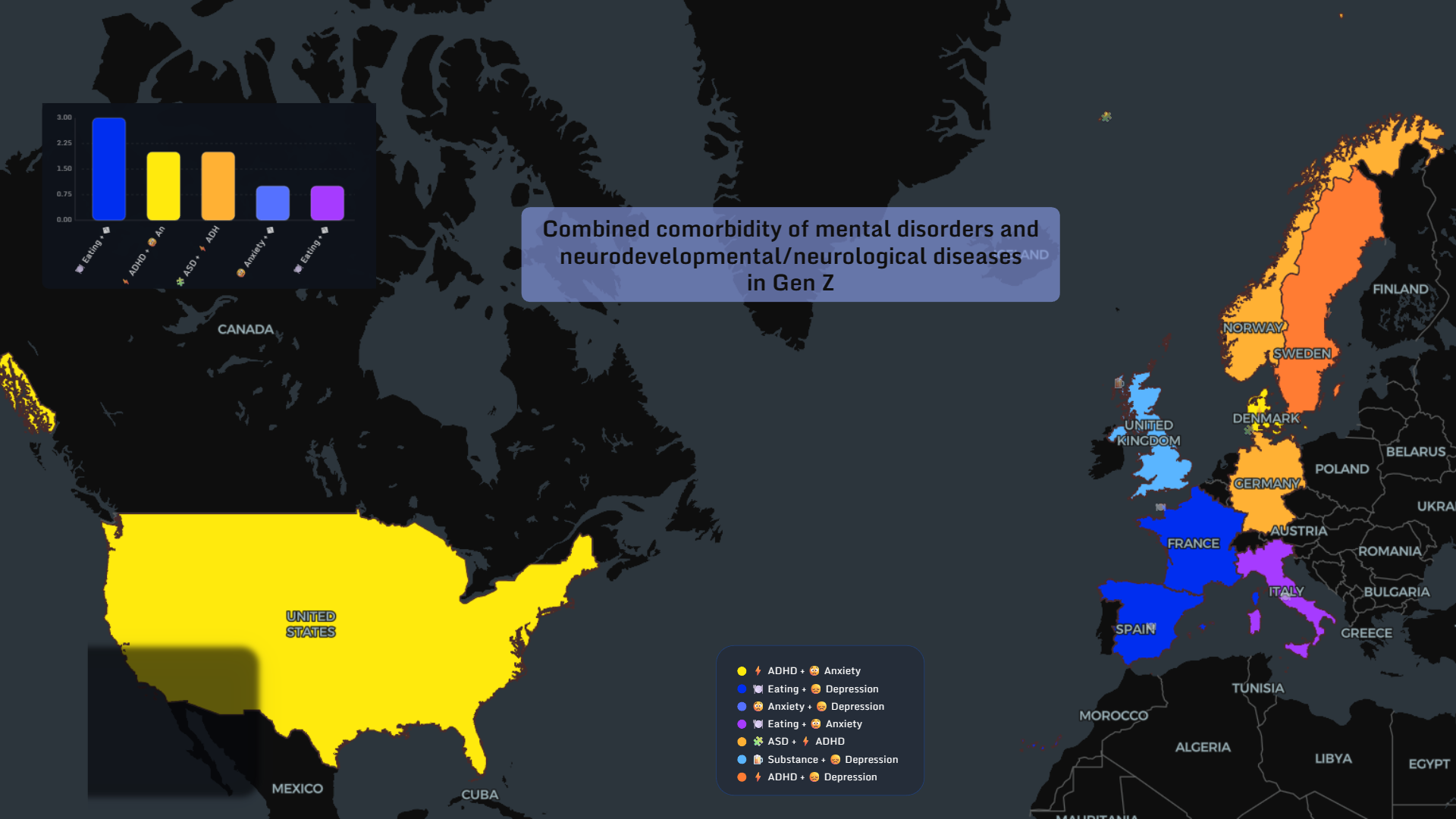 Global mental health maps for Gen Z in 2025