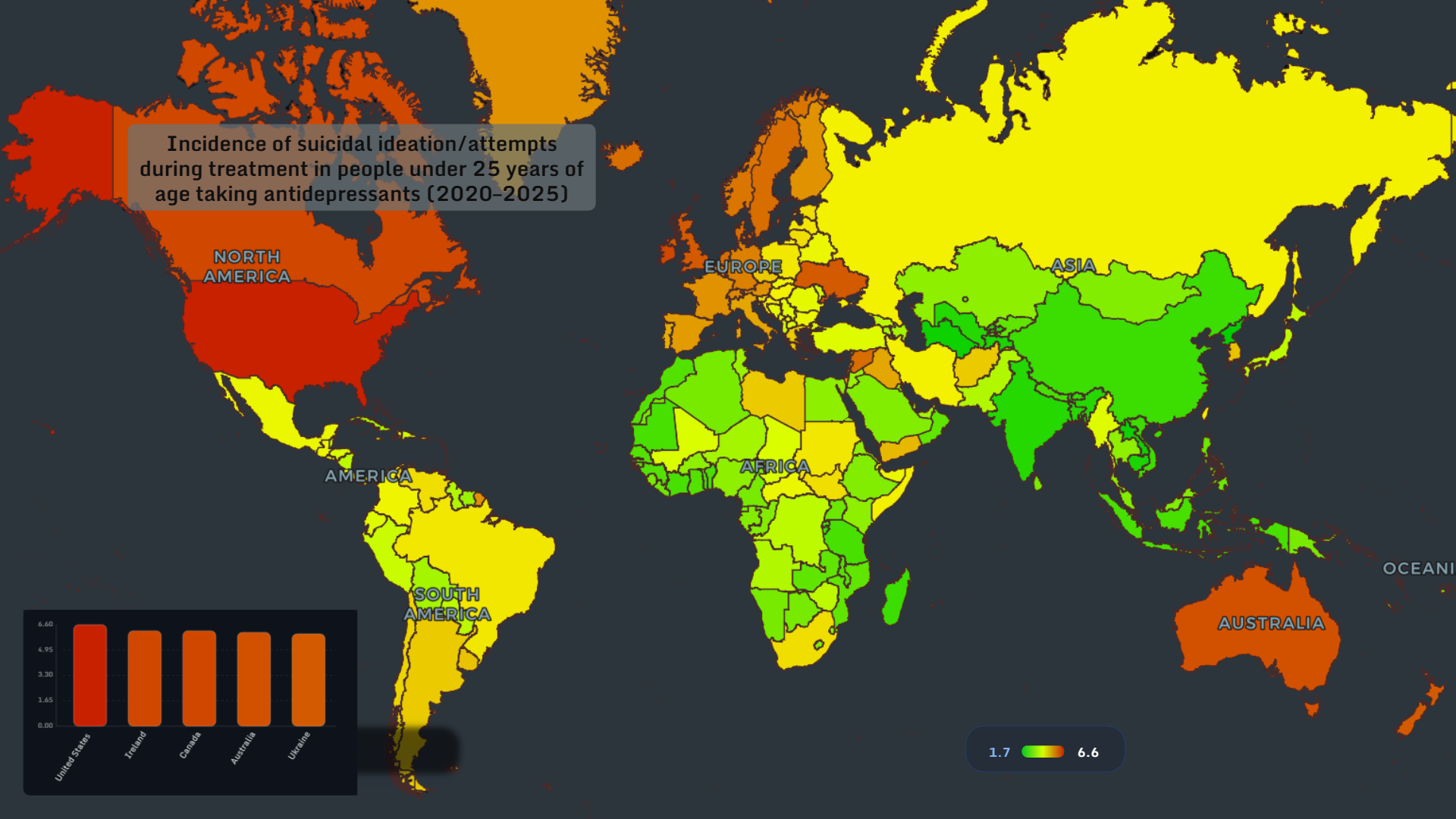 Global incidence of suicidal ideation during antidepressant treatment in people under 25 (2020–2025)