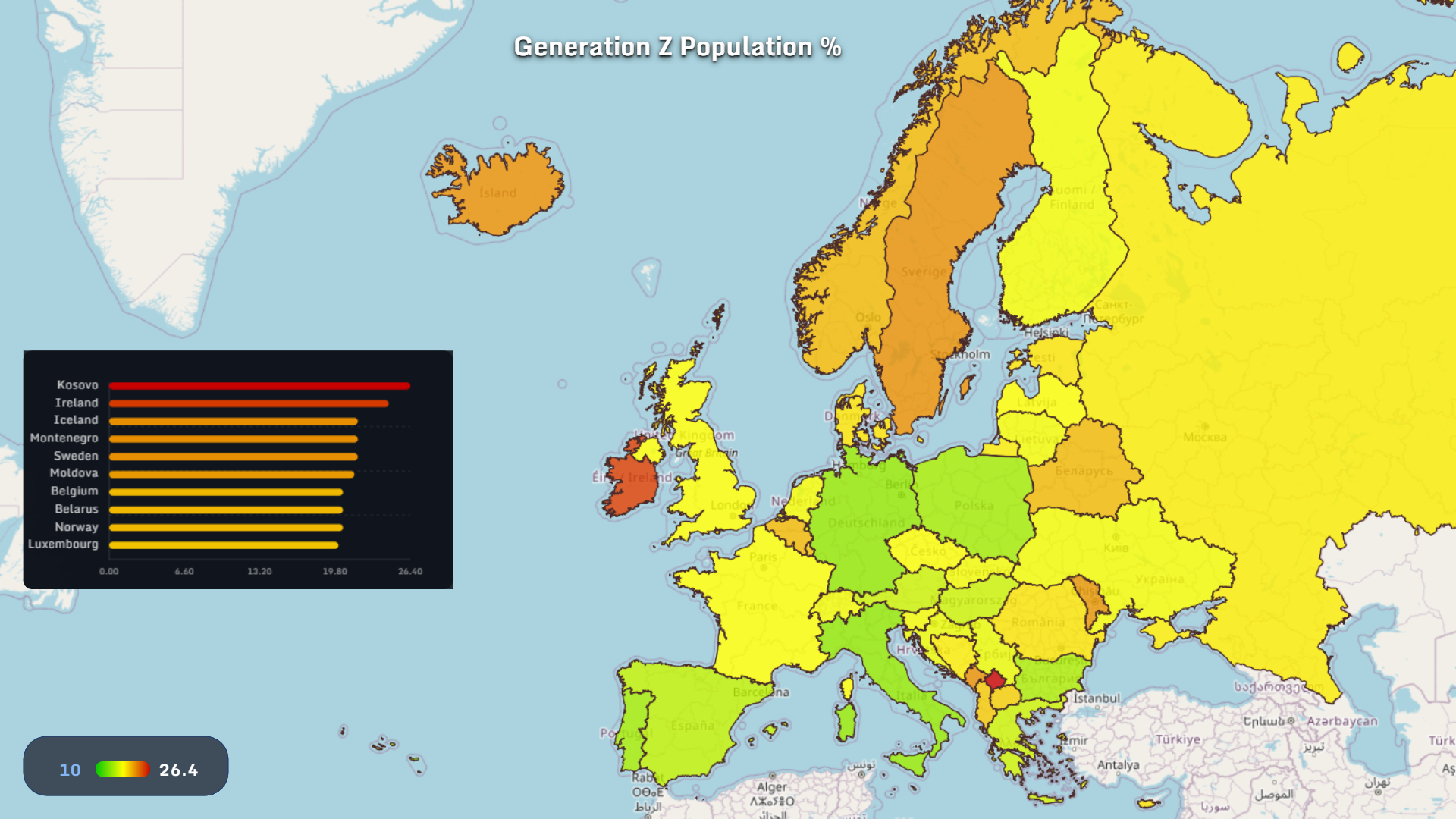 Generation Z migration in Europe 2025 header map
