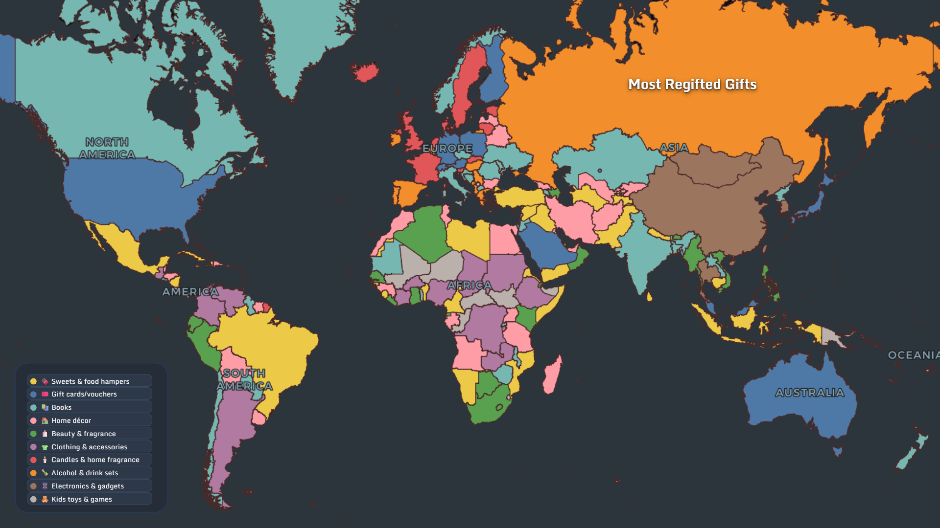 Most regifted gifts by country