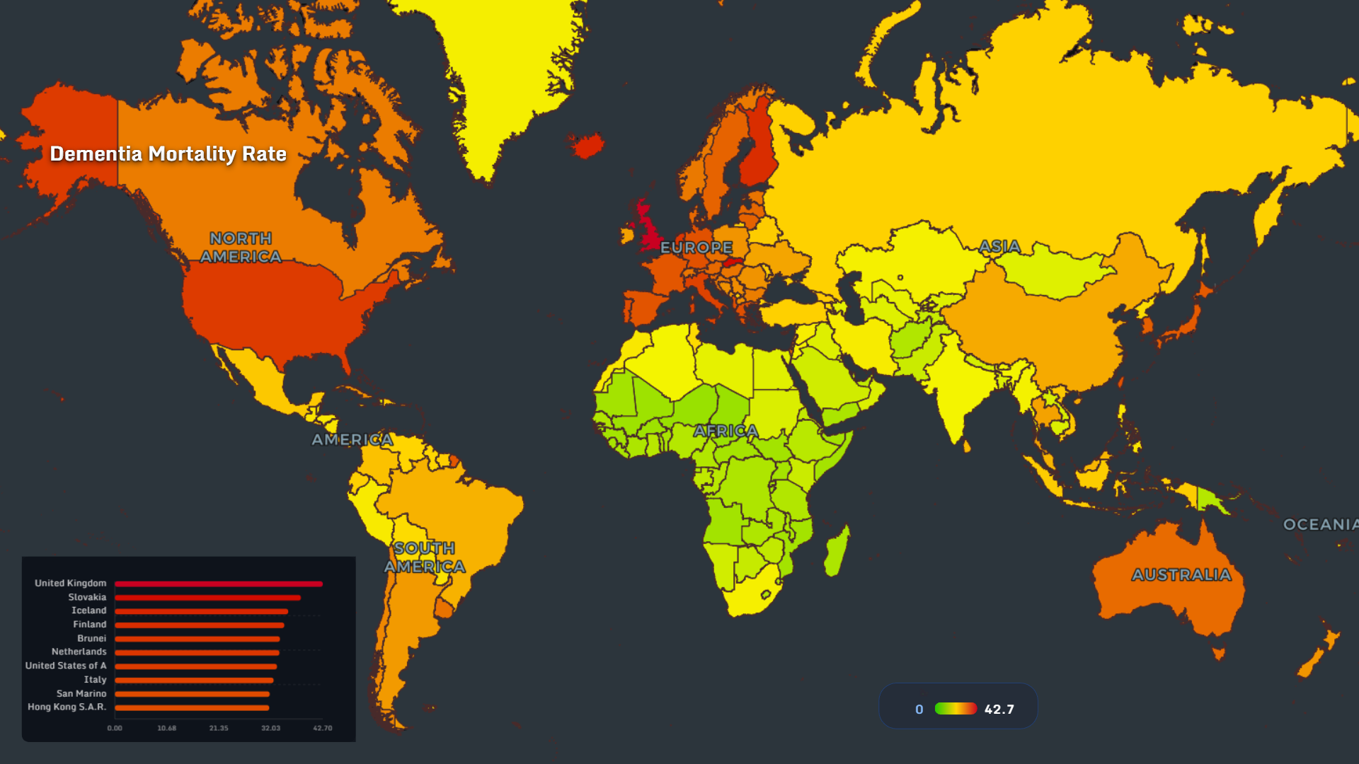 Dementia mortality rate map 2026