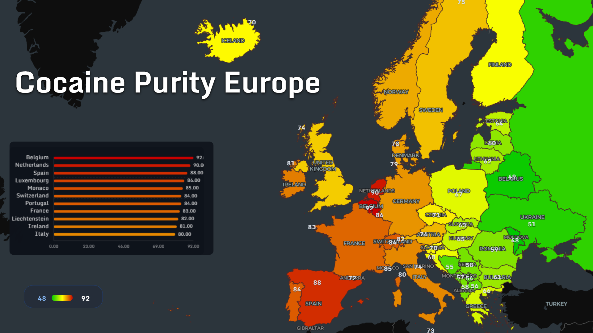 European cocaine purity map 2026