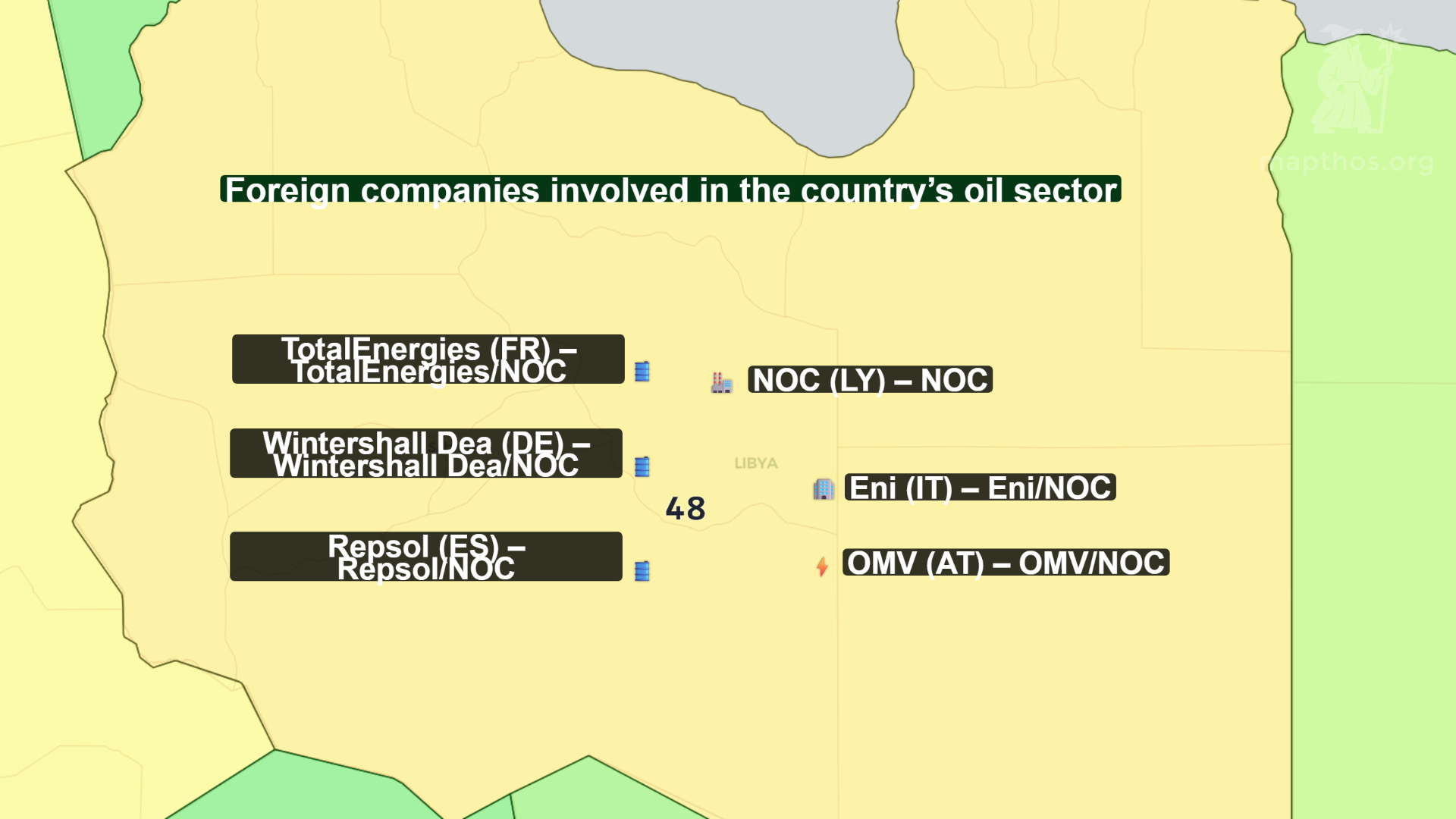 Libya oil fields and export map
