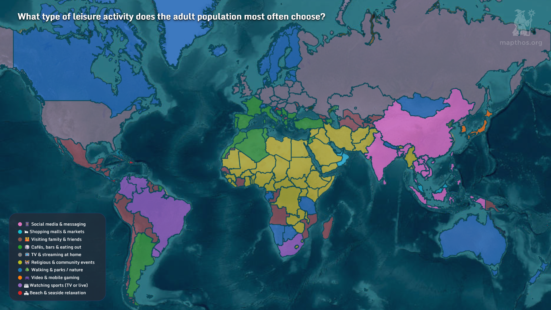 Global leisure time and activities map 2025