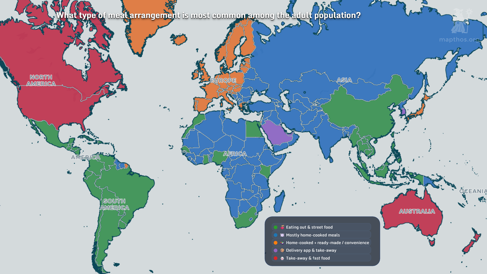Global meal times and eating habits map 2025