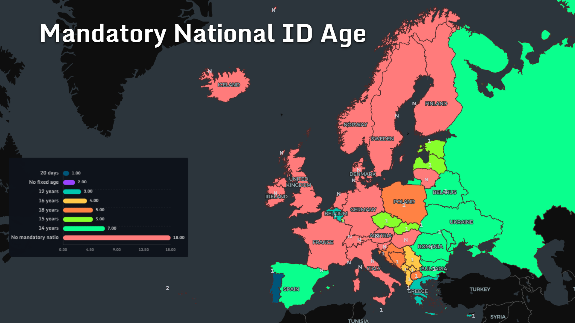 European map collection comparing legal age thresholds across consent, alcohol, marriage, healthcare, digital access and criminal responsibility