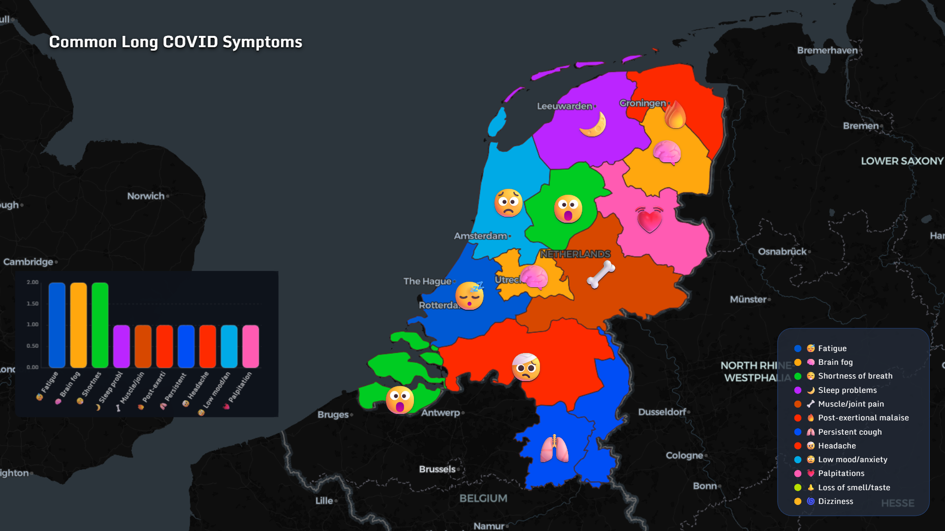 Common Long COVID symptoms Netherlands