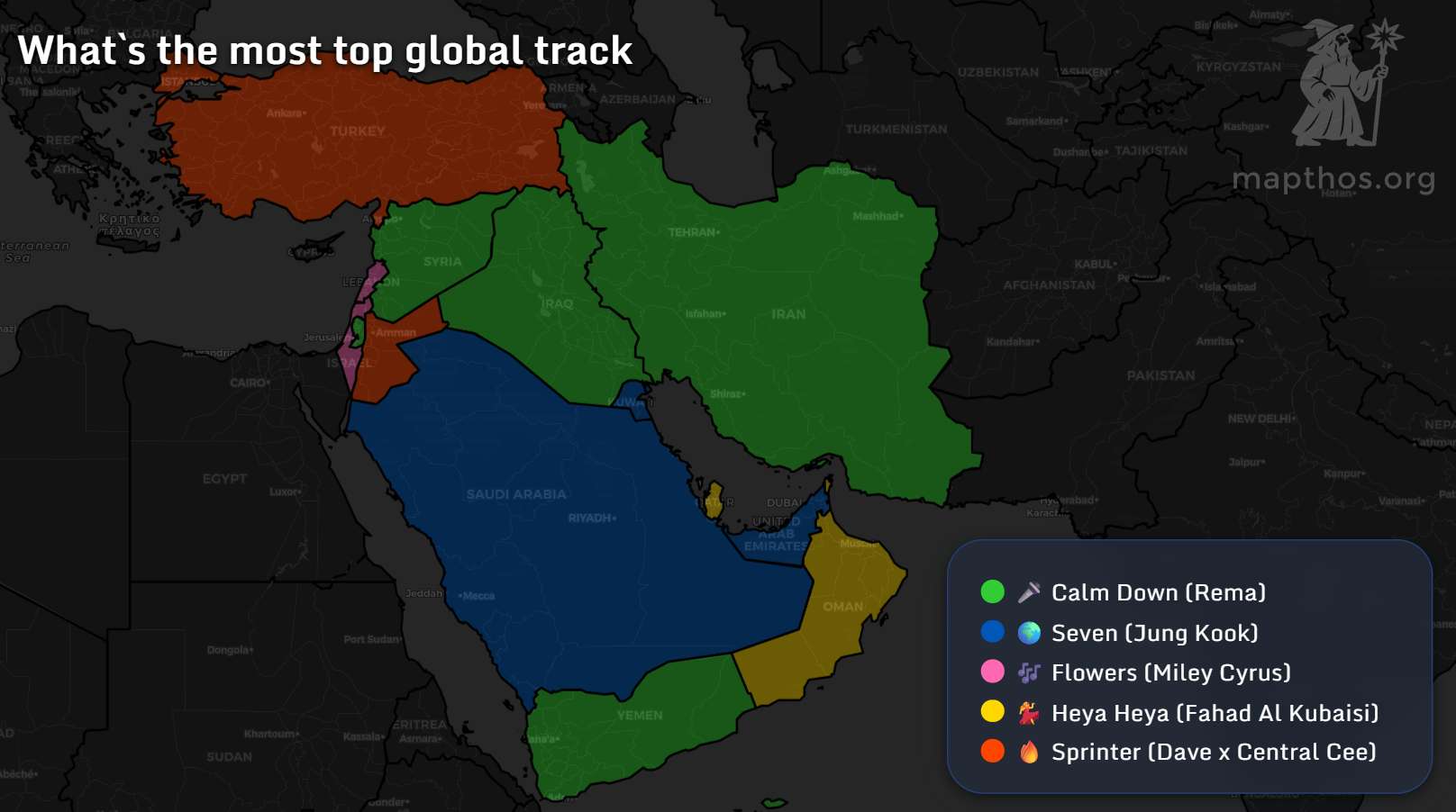 Most popular tracks in the Middle East 2025