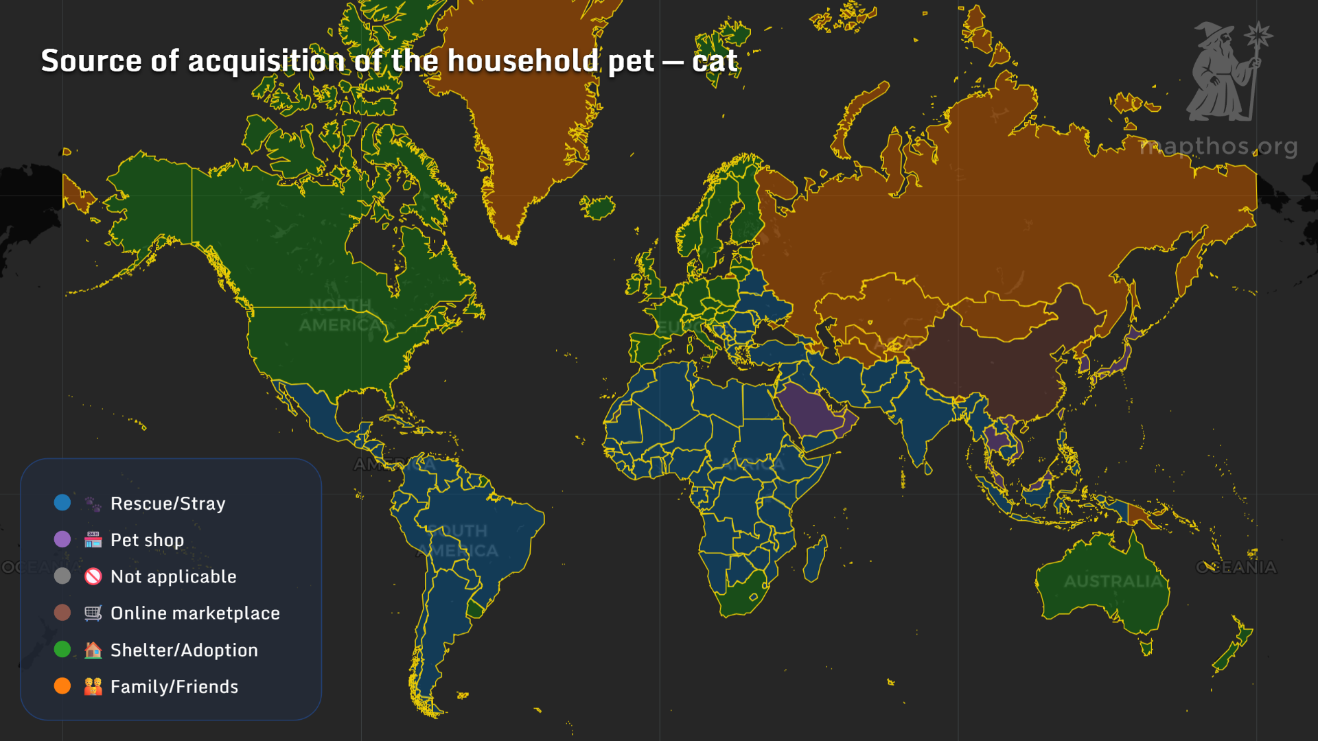Cat acquisition sources by country