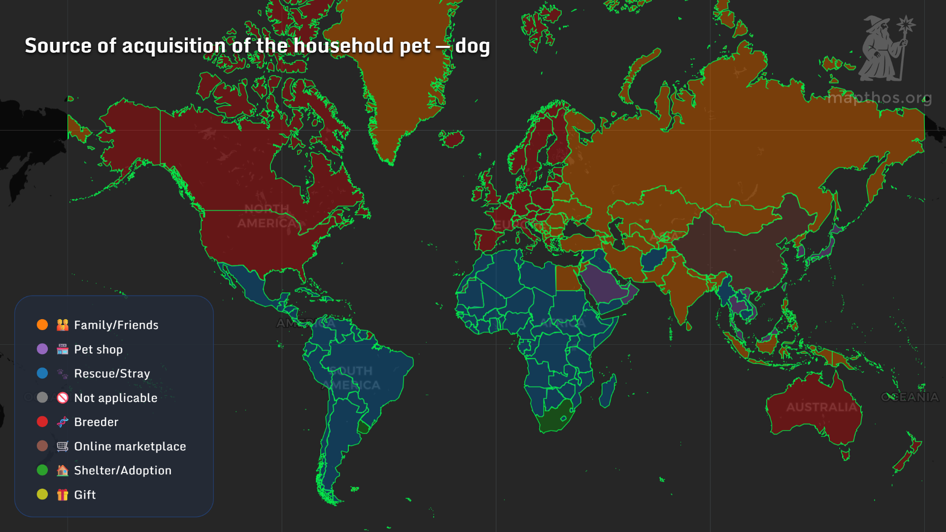 Dog acquisition sources by country
