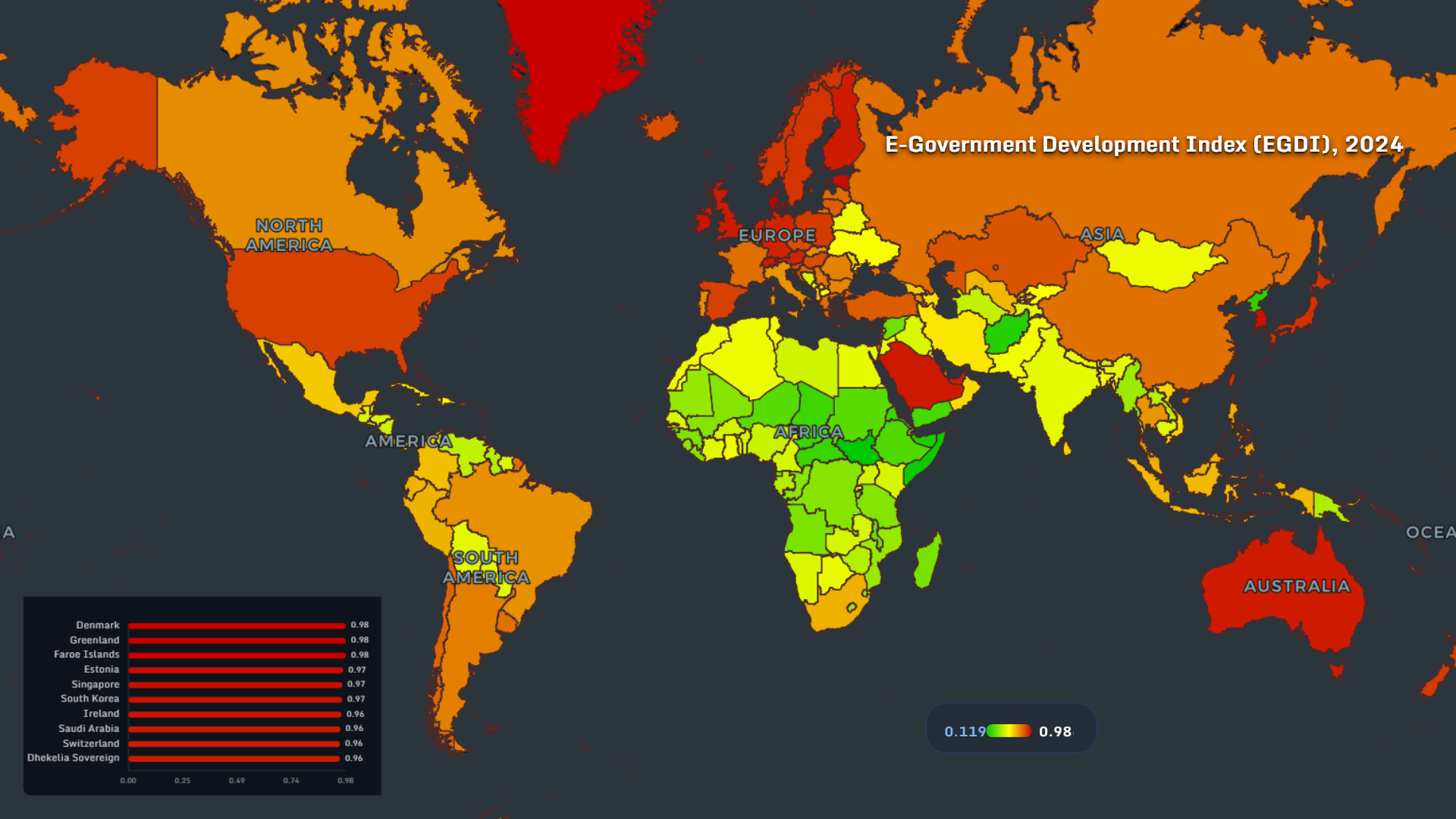 E-government development index map 2024