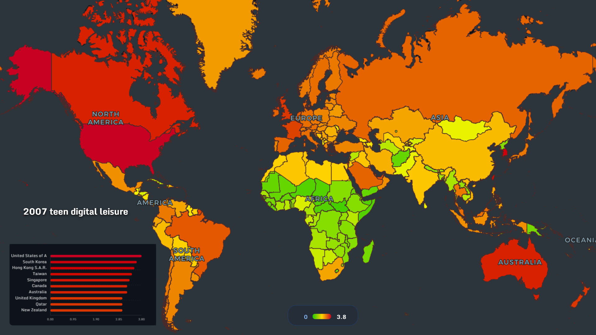 2007 teen digital leisure world map